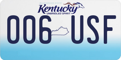 KY license plate 006USF