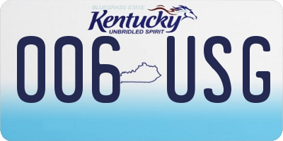 KY license plate 006USG