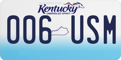 KY license plate 006USM