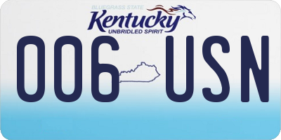 KY license plate 006USN