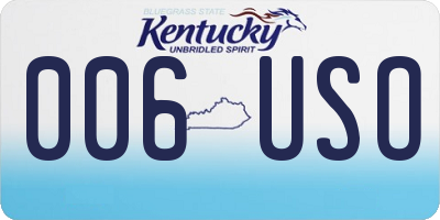 KY license plate 006USO