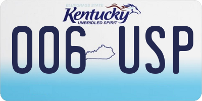 KY license plate 006USP