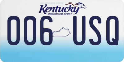 KY license plate 006USQ