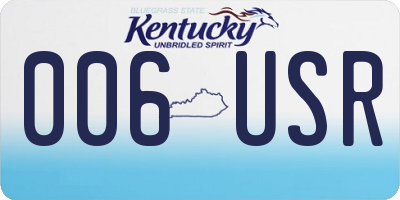 KY license plate 006USR