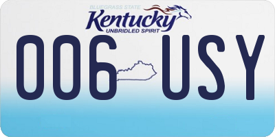 KY license plate 006USY