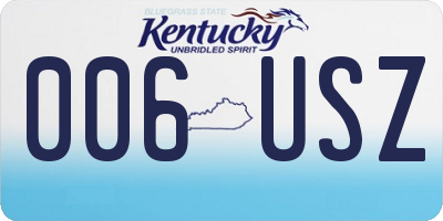 KY license plate 006USZ
