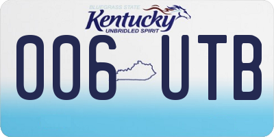 KY license plate 006UTB
