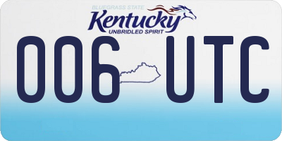 KY license plate 006UTC
