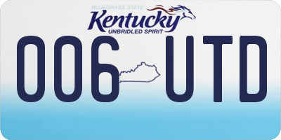 KY license plate 006UTD