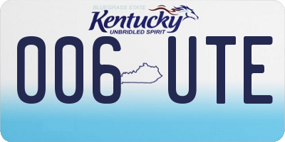 KY license plate 006UTE