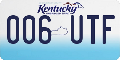 KY license plate 006UTF