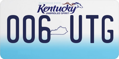KY license plate 006UTG