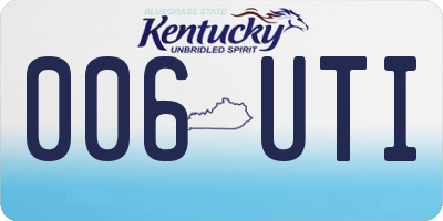 KY license plate 006UTI