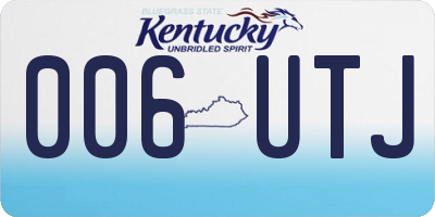 KY license plate 006UTJ