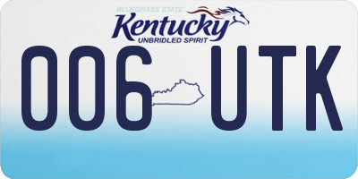 KY license plate 006UTK