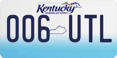 KY license plate 006UTL