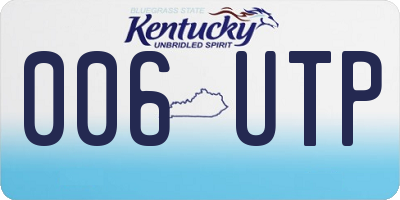 KY license plate 006UTP