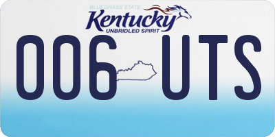 KY license plate 006UTS