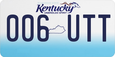 KY license plate 006UTT