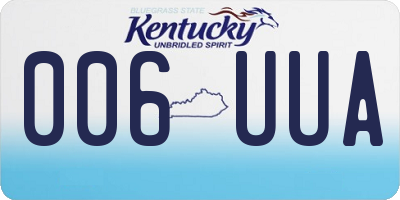 KY license plate 006UUA