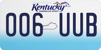 KY license plate 006UUB