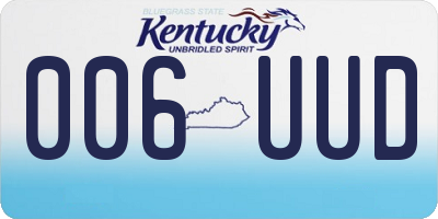 KY license plate 006UUD