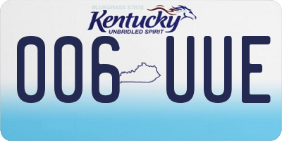 KY license plate 006UUE