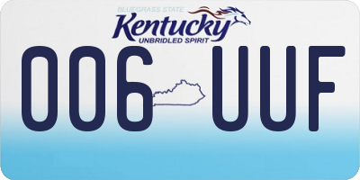 KY license plate 006UUF