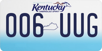 KY license plate 006UUG