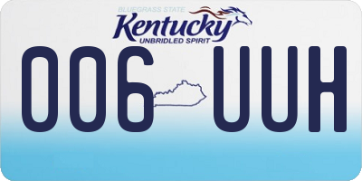 KY license plate 006UUH