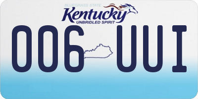 KY license plate 006UUI