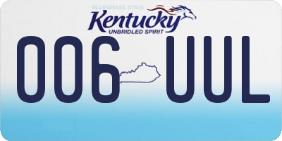 KY license plate 006UUL