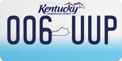 KY license plate 006UUP