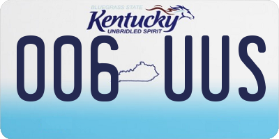 KY license plate 006UUS