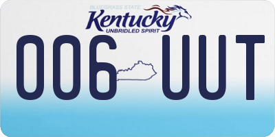 KY license plate 006UUT