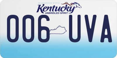 KY license plate 006UVA