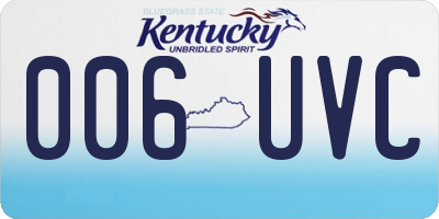 KY license plate 006UVC