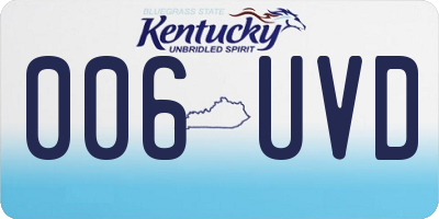 KY license plate 006UVD