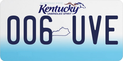 KY license plate 006UVE