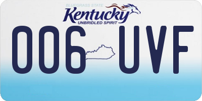 KY license plate 006UVF