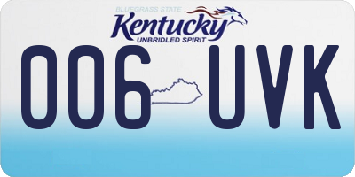 KY license plate 006UVK