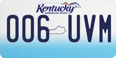 KY license plate 006UVM