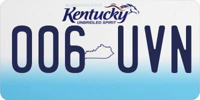 KY license plate 006UVN
