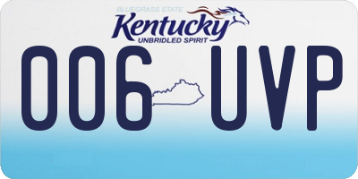 KY license plate 006UVP