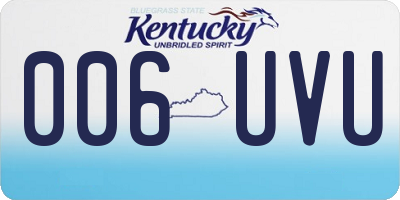 KY license plate 006UVU