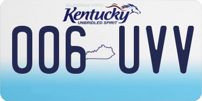 KY license plate 006UVV