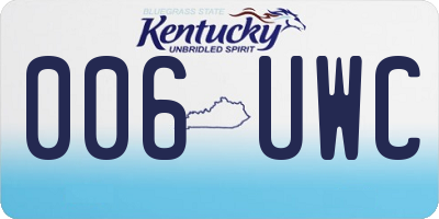 KY license plate 006UWC