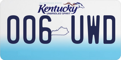 KY license plate 006UWD
