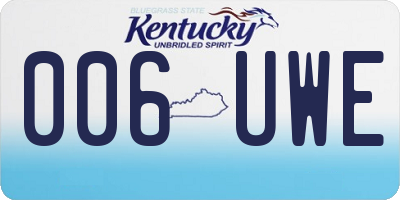 KY license plate 006UWE