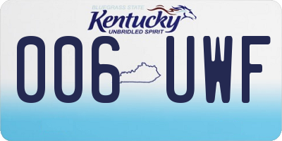 KY license plate 006UWF